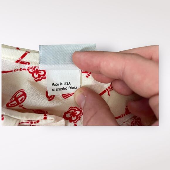 Russ Vintage 1980s Retro Union Made White Red Key Size M - Picture 3 of 10